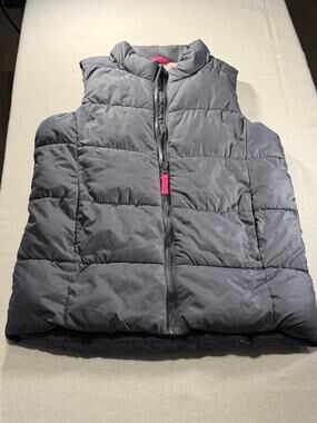 Old Navy Frost Free Puffer Vest XL Gray Pink Fleece Lined